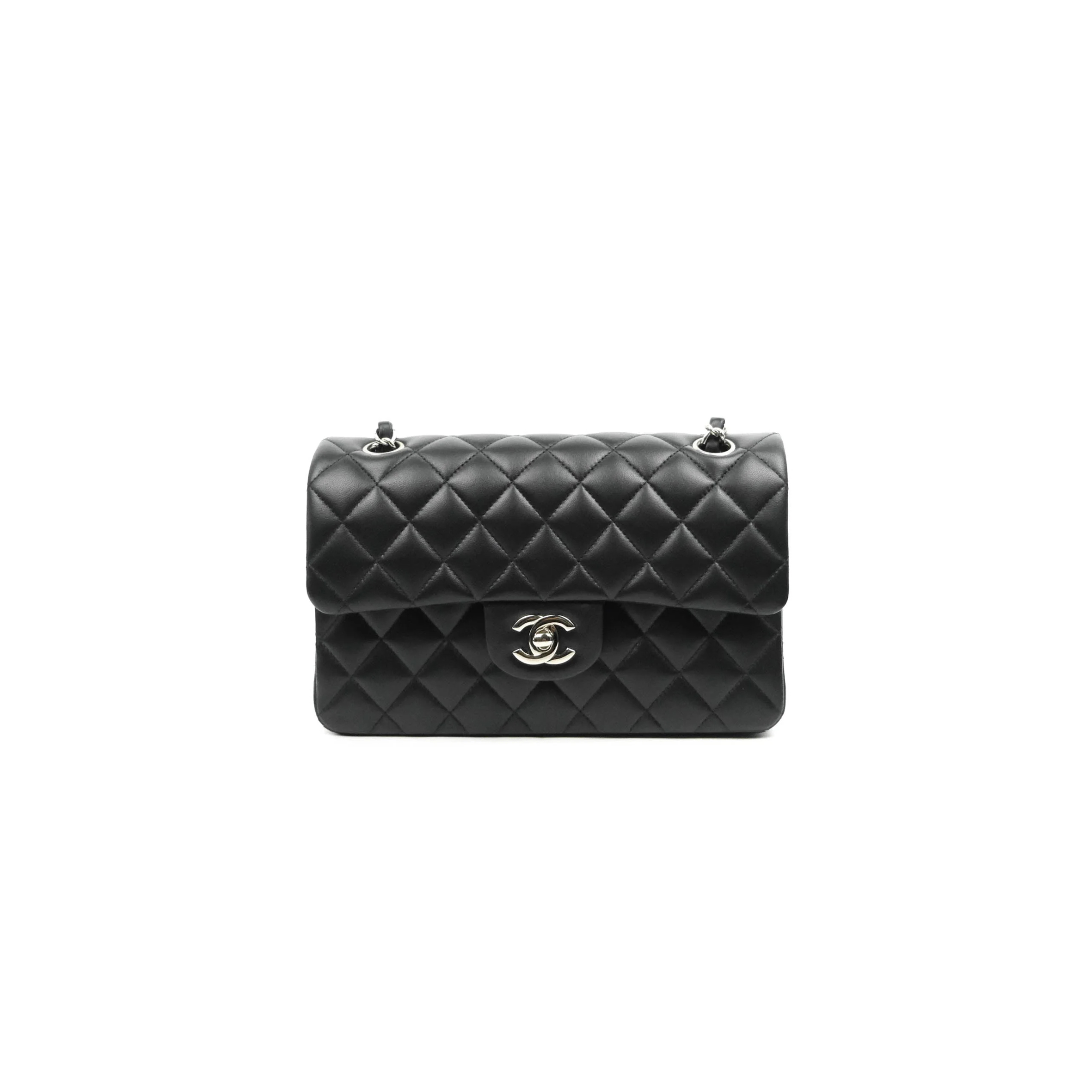 CHANEL MASTER SMALL CLASSIC FLAP BLACK LAMBSKIN (23*14*6cm)